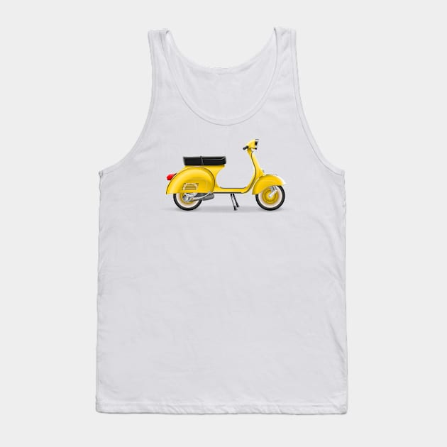 Classic motorcycle scooter in yellow Tank Top by ojovago